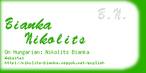 bianka nikolits business card